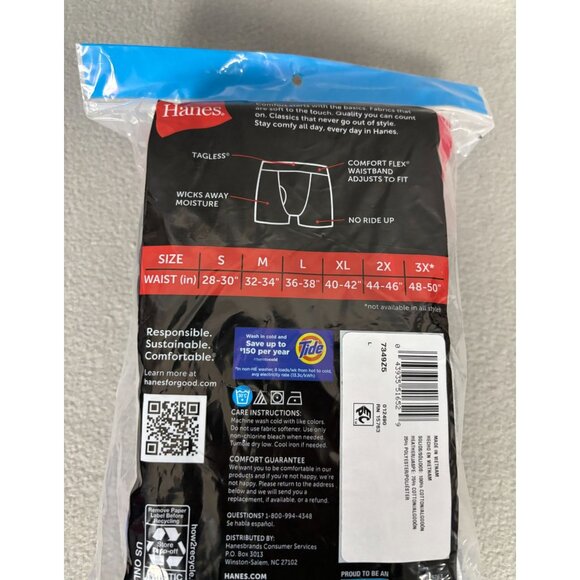 Hanes Mens Comfort Flex Waistband Soft Boxer Brief 5-Pack Multicolor Large NWT's - Picture 3 of 6